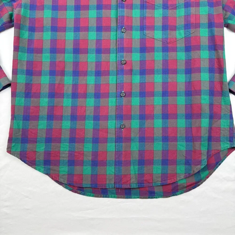 Vintage GAP Plaid Cotton Flannel Shirt 1990s Made in Portugal Men’s M